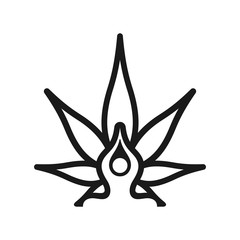 Wall Mural - yoga and cannabis vector logo.