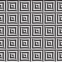 Seamless abstract black and white op art illusion pattern