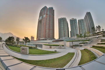 a roof garden of west Kowloon station