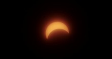Partial Solar Eclipse As Seen Through Telescope