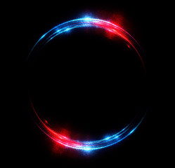 Vivid abstract background. Beautiful design of rotation frame.  .Mystical portal. Bright sphere lens. Rotating lines. Glow ring. .Magic neon ball. Led blurred swirl. Spiral glint lines.