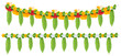 Indian flower garland of mango leaves and marigold flowers. Ugadi holiday ornate decoration