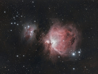 Wall Mural - the messier 42 in orion constellation, with its dust colors and many stars as background taken with 