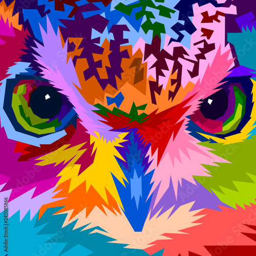 Fotomural close up of face colorful owl