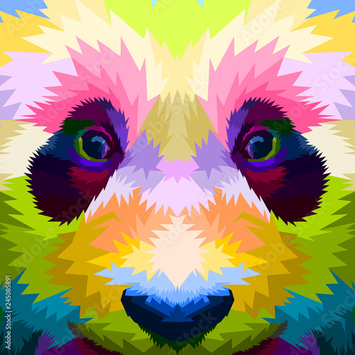 Cuadros en Lienzo close up of face colorful panda