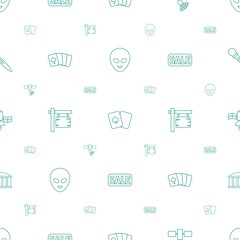 Poster - space icons pattern seamless white background