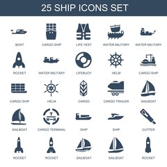 Wall Mural - 25 ship icons