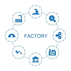 Wall Mural - 8 factory icons