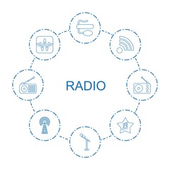 Canvas Print - 8 radio icons