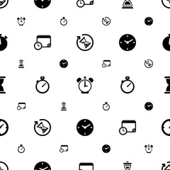 Wall Mural - clock icons pattern seamless white background