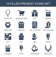 Canvas Print - 16 present icons