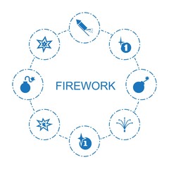 Canvas Print - 8 firework icons