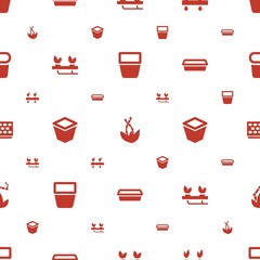 Poster - plants icons pattern seamless white background