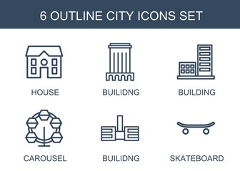 Wall Mural - 6 city icons
