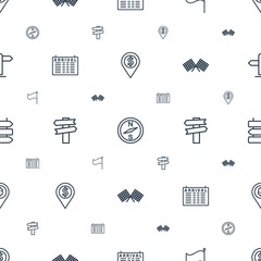 Sticker - destination icons pattern seamless white background