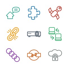 Wall Mural - 9 connection icons