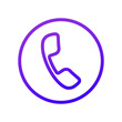 © radionastya - Phone icon. Handset in a circle. Purple gradient