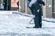 © Mihail - city service cleaning streets from snow with special tools after snowfall d