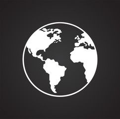 globe icon on black background for graphic and web design, modern simple vector sign. internet conce