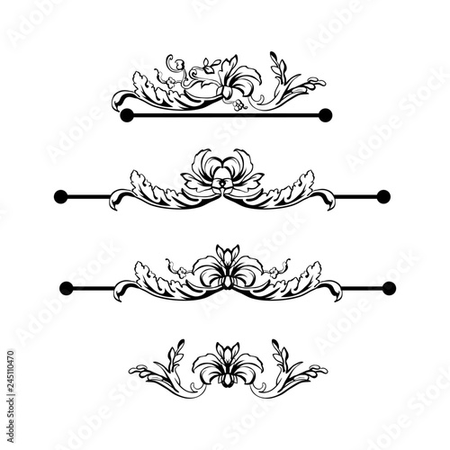 Flourish Vector Text Dividers Set Floral Vintage Calligraphic Embellishment Isolated Black Ornate Design Element Decorative Scrollwork Clipart Invitation Greeting Card Poster Filigree Decoration Buy This Stock Vector And Explore Similar Vectors