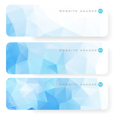 Wall Mural - Vector design template set of banner, header for website with triangle geometric background