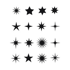 Wall Mural - set of vector icon stars, sunburst badges. graphic, shine, decoration, sunshine, glitter symbol. des