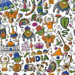 Wall Mural - Indian lifestyle. Seamless pattern for your design