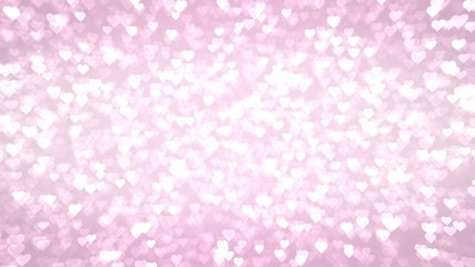 Wall Mural - Pink an white hearts appear on the shining soft background. Valentines Day holiday abstract loop animation.