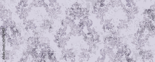 Rococo pattern texture Vector. Floral ornament decoration. Royal ements. Vict...