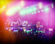 © APHOTOSTUDIO - rock band music concert in the alfresco evening and fans. Concert Crowd. Rock music. Blurred background.