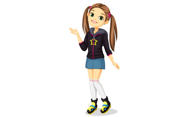 cute stylish girl standing