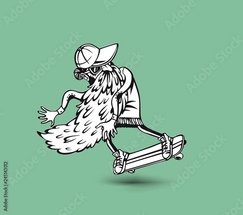 Cuadros en Lienzo Cool hipster skater with skateboard