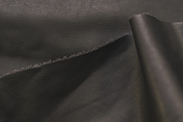 piece of black leather material