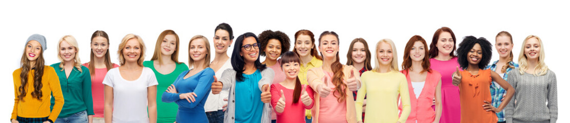 Wall Mural - diversity, race, ethnicity and people concept - international group of happy smiling men and women o