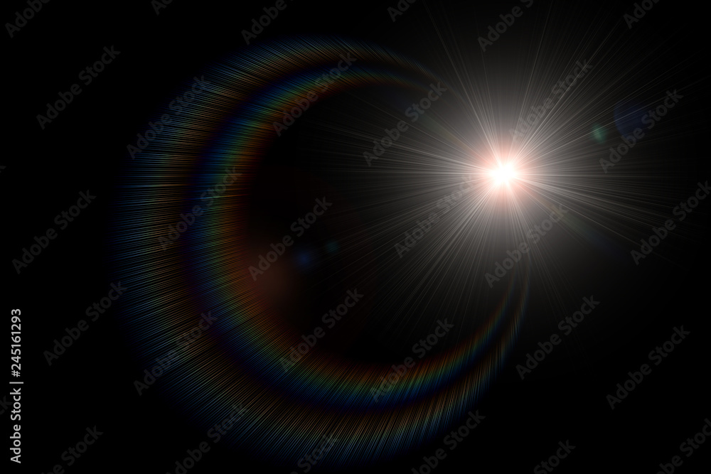Sun Lens Flare Overlays, Rainbow overlays photoshop overlays - obrazy, fototapety, plakaty 