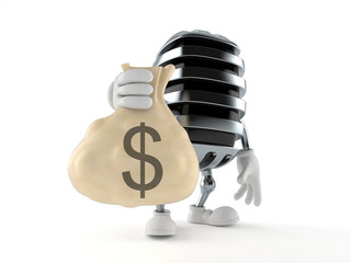 Poster - Microphone character holding money bag