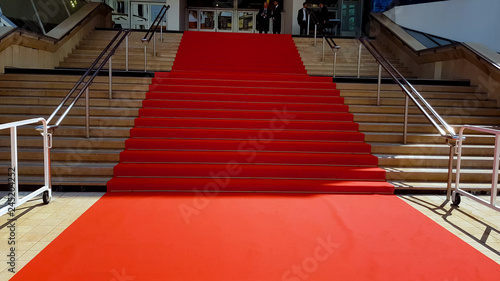 Fotografía Red carpet on stairs, event for famous people, international award ceremony