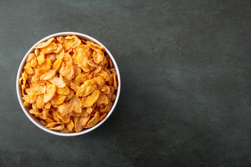 Cornflakes in a bowl on a nice underground