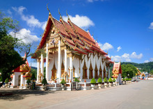 Ubosot-the Main Temple Of The Buddhist Temple Complex Wat Chalong In Phuket.