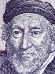 Wall Mural - Sir Moses Montefiore face portrait on old Israeli 1 shekel (1980) banknote close up. Founder of Mishkenot Shaananim, the first jewish settlement of outside the Old City of Jerusalem.