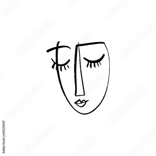 Abstract Continuous One Line Drawing Woman Face Vector Illustration Buy This Stock Vector And Explore Similar Vectors At Adobe Stock Adobe Stock,Simple Hummingbird Line Drawing