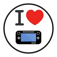 Sticker - J'aime : Console de jeux portable