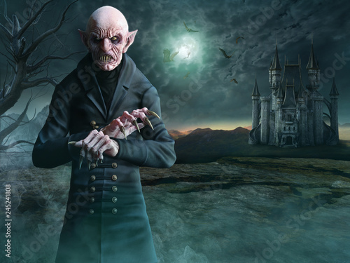 Fotomural Vampire scene 3D illustration