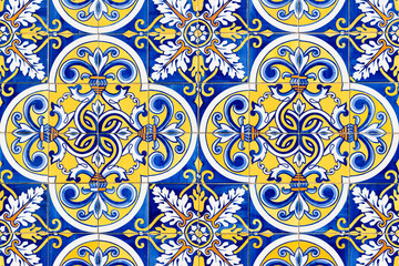 Traditional Portuguese glazed tiles