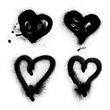 Set of shapes of Hearts drawn with Spray Paint