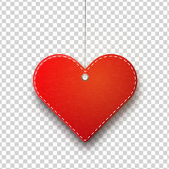 Wall Mural - vector realistic isolated hanging heart price tag for template decoration and covering on the transp