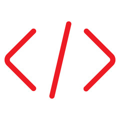 Wall Mural - red code icon on white background. flat style. red code icon for your web site design, logo, app, ui