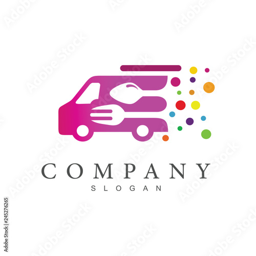 Food Truck Logo Design Stock Vector Adobe Stock