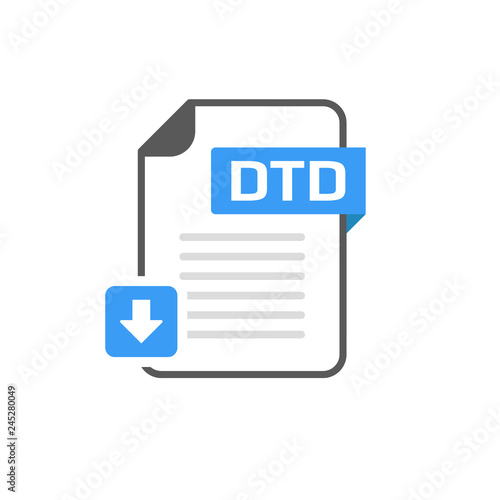 Download DTD file format, extension icon Stock Vector Adobe Stock