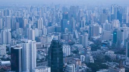  Bangkok skyline in the evening